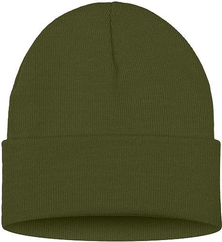 ATNKE LED Lighted Beanie Hat,USB Rechargeable 4 LED Red and Blue Flashing Running Headlamp Cap Gifts for Men and Women - color: #Army Green