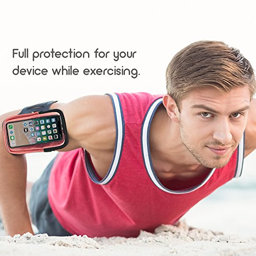 Armband and Storage Compartment for Smartphones. Sweat Resistant. Multi Use. Compatible with iPhone, Samsung Galaxy, Android & Most Smartphones. Metallic Pink.