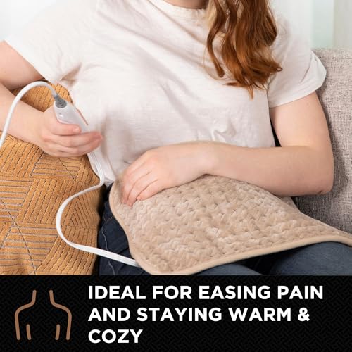 Brookstone Herringbone Portable Heating Pad, 16 x 12 in, Taupe - color: Taupe