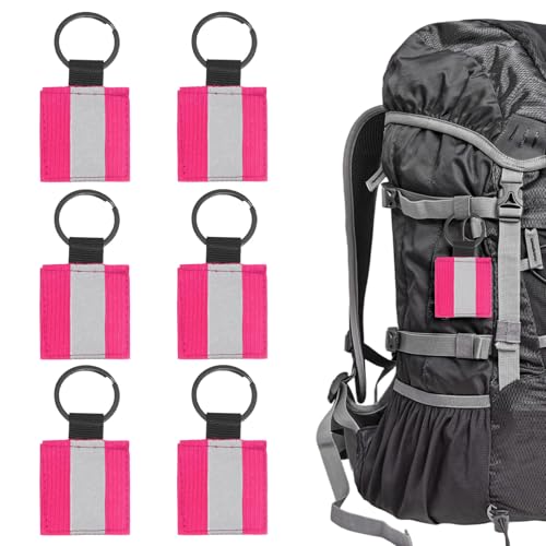 Safety Reflector Pendants, Fabric Reflective Safety Keychain Gear for Backpack & Running & Cycling - color: Pink