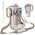 Stanley Carrier Bag for Stanley 40oz/30ozTumbler with Phone with 2 Adjustable Strap,3 Pockets Bottle Stanley Cup Carrier Bag & Case,Accessories for Hiking Travelling - color: Cut Cat