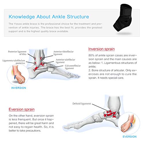 Ankle Brace, Breathable Adjustable Compression Foot Drop Ankle Brace Support Stabilizer for Left and Right Foot