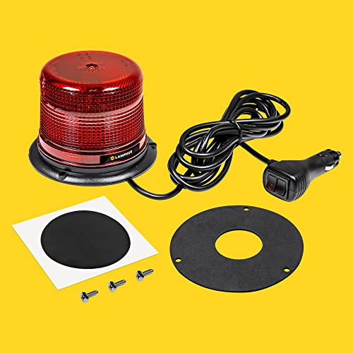 LAMPHUS Aura 5 Inch 12W Red LED Beacon Warning Strobe Light For Trucks - color: Red, size: 5"