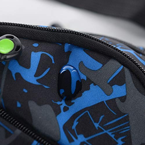 AIBEARTY Kids Fanny Pack Boys Small Camouflage Waist Pack Belt Waist Bag Pack Pouch with Adjustable Strap for Children Sport Running, Camping, Trip - color: X Blue