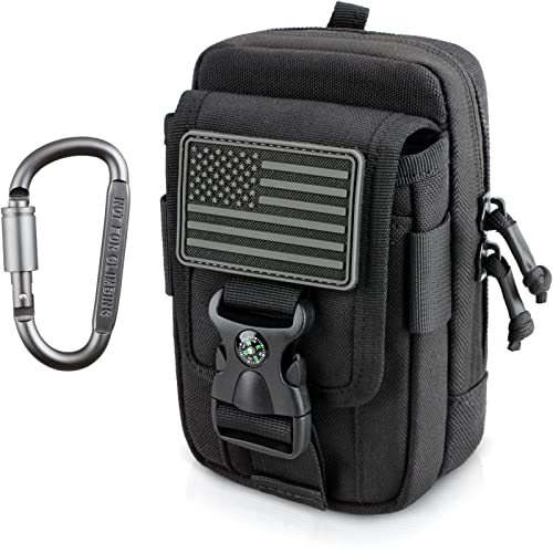 WYNEX Tactical Phone Pouch Molle, EDC Phone Holster, Small Admim Pouch - color: Black