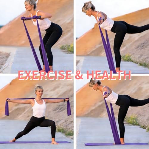 Resistance Bands Long Non-Latex Elastic Stretch Bands - color: Purple-10/15lb, size: 5ft/6.5ft