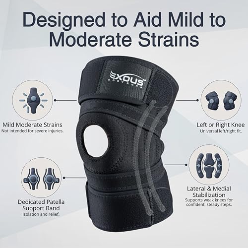Knee Brace for Men & Women with Patented 4-Way Adjustable Support
