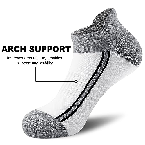 Gonii Men's Running Athletic Ankle Socks - Thick Cushioned Low Cut Socks - color: 5 Pairs Quotidian, size: 12-15