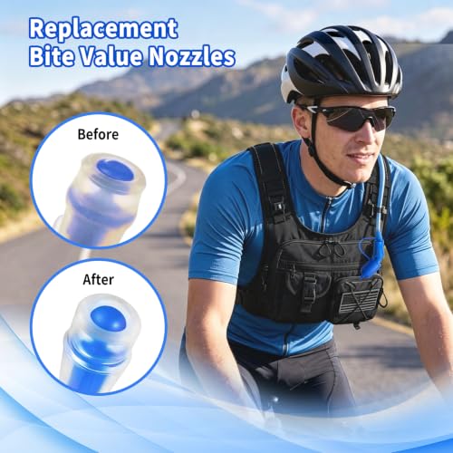 Hydration Bladder Bite Valve Replacement Mouthpiece Fit for Any Water Backpack and Most Brands, with Manual Switch Valve - color: 2 Pack 45 degree blue-A