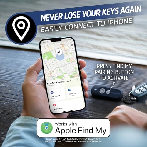 Energizer Find Me Keychain Light, Apple Find My Bluetooth Tracker, Blue - color: Blue