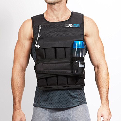 RUNmax 20LBS - 150LBS Adjustable Weighted Vest Wtih Shoulder Pads Option for Men and Women - size: 40 lbs WITHOUT SHOULDER PADS