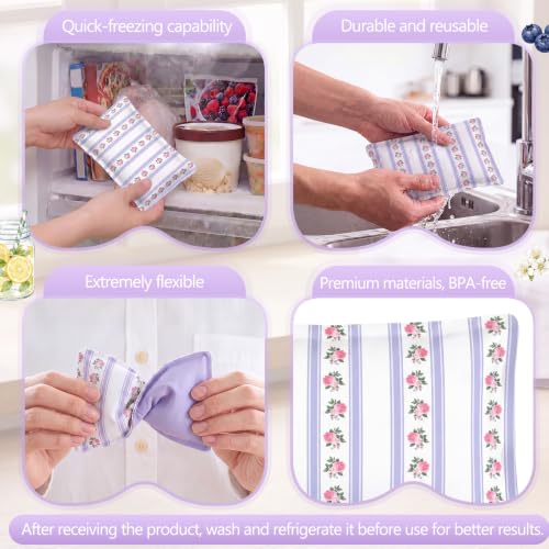 VIHOSE 2 Pcs Ice Packs for Lunch Box Bag - color: Purple, style: Primrose