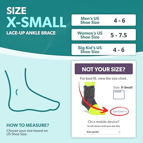 BraceAbility Sports Ankle Brace - Best Lace Up Figure 8 Sprained, Rolled or Twisted Active Support Wrap Stabilizer Splint for Basketball, Volleyball, Soccer, Working Out, Running Pain Treatment (XS) - size: X-Small
