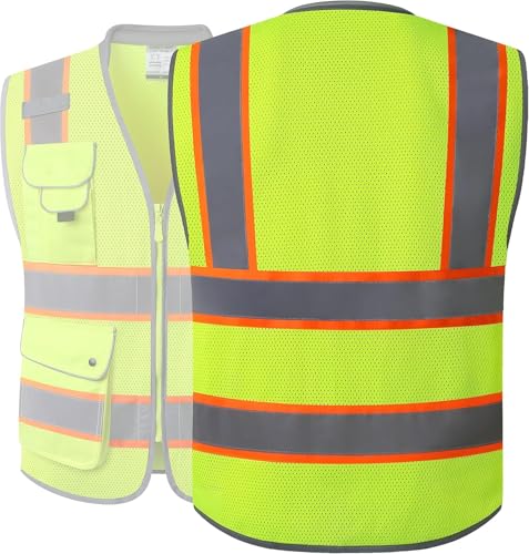 JKSafety Hi Vis Safety Vest for Men Women Cushioned Collar JK101 Yellow S - color: Jk101-yellow, size: Small