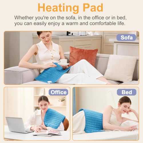 Heating Pad,Electric Heating Pad,Heating Pad for Back (Blue, 24"x12") - color: Blue, size: 24x12 Inch