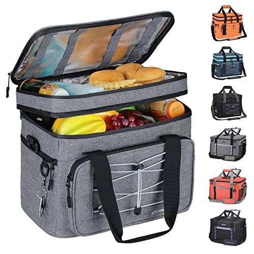 Maelstrom 24/30/60 Can Soft Cooler Bag, Double Deck Portable Ice Chest - color: Grey, size: 30 Can