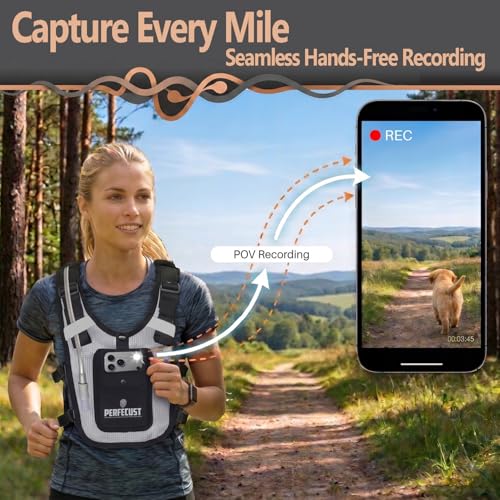Running Hydration Vest with POV Camera Phone Pocket — Includes 1.5L Water Bladder — Zero-Bounce Stability, Adjustable Straps — Lightweight Reflective Hiking Backpack for Women & Men - color: GRAY