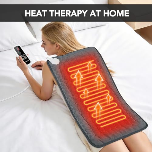 Extra Large Heating Pad for Back Pain Relief - 33"x17"Electric Heating Pad - size: 17"X 33"-Gray