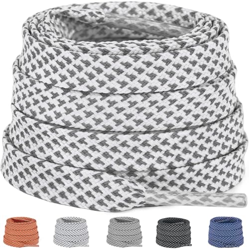 9mm Flat Reflective Shoe Laces for Hiking Running Sneakers - color: White, size: 39in/100cm