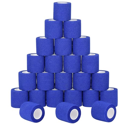 24Pcs Self Adherent Cohesive Bandages Wrap Self Adhesive 2 in Blue - color: Blue, size: 24Pcs