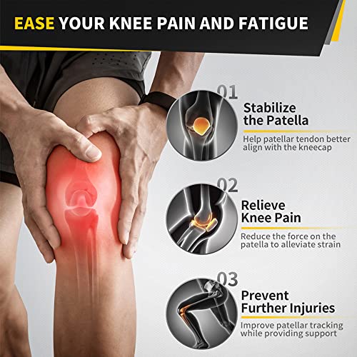 CAMBIVO 2 Pack Patella Tendon Knee Straps, Knee Brace for Women & Men with Extra Straps, Patella Bands for Pain Relief, Osgood Schlatter, Jumper’s Knee, Tendonitis, Running, Basketball, Volleyball - color: Red