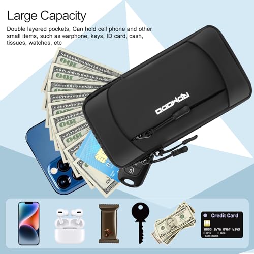 Phone Holder for Running, Large Capacity Arm Band for Phone 7.5" Blk - color: 01-Black