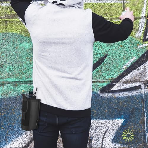 1680D Black Spray Can Belt Holster, 1 Pack Spray Bottle Holder with Metal Belt Clip for 12Oz 2X Ultra Cover Spray Paint (Case Only)