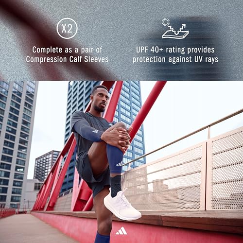 adidas Compression Calf Sleeve - color: Royal, size: Small-Medium