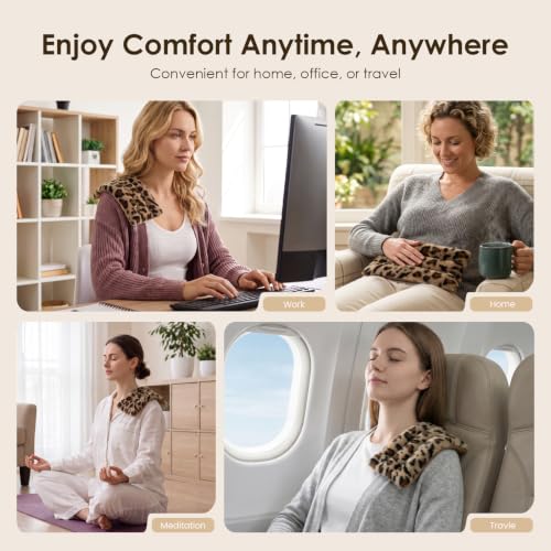 Microwave Heating Pad 6 x 12 Small Heating Pad Microwave, Microwave Bean Bag Heating Pad for Neck and Shoulders, Moist Heat Pack Pillow Warm Compress for Knee, Muscles, Joints, Wrist (Leopard Print) - color: 6 X 12" Leopard Print - 1 Pack
