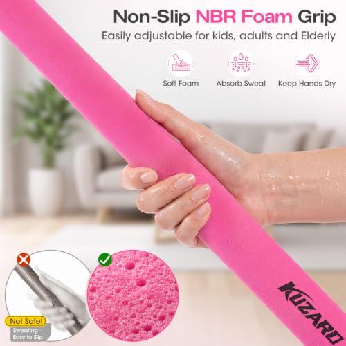 Yoga Stick, Mobility Stick for Stretching, Adjustable Exercise Stick - color: Pink