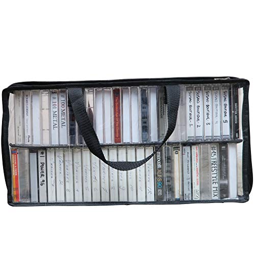 Evelots Cassette Tape Storage Bag, Holds 100 Tapes with Cases - size: 2-Pack (Holds 50), style: Cassette Tape Bag