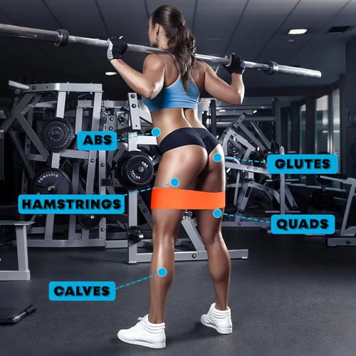 Non-Slip Hip Resistance Bands for Working Out - Fabric Elastic Exercise Bands Strength Training, Physical Therapy, Pilates & Yoga - Booty Workout Bands for Women/Men Legs & Thigh Glutes