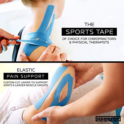 Hampton Adams Kinesiology Tape, Uncut Roll, Waterproof Muscle Support - color: Blue, size: 2in x 135ft (1 Roll)