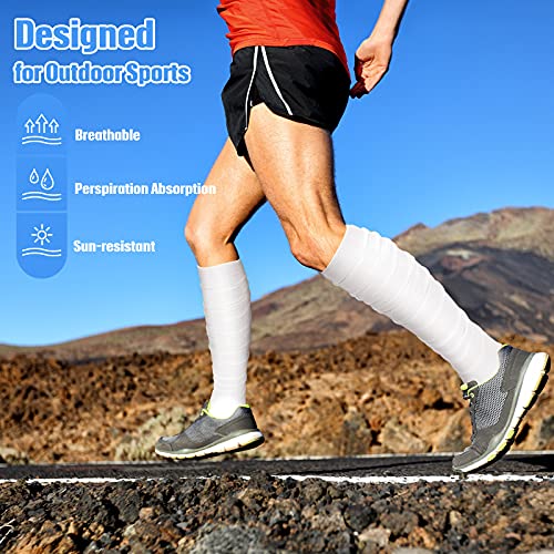 Kasyat 2 Pairs Football Leg Sleeve Scrunch Socks Men Women - color: White