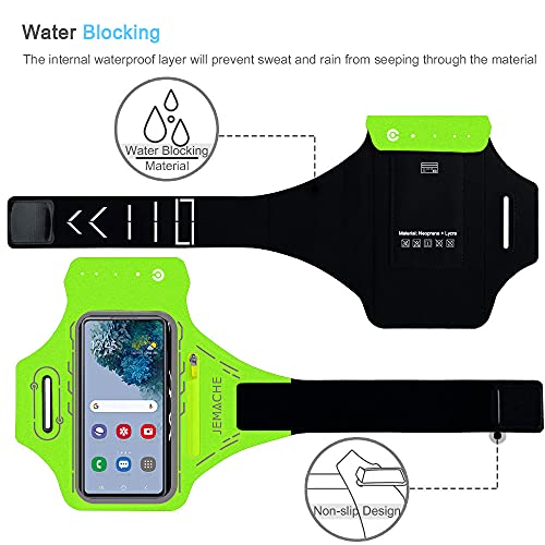 Armband for Samsung Galaxy S26 S25 S24 S23 S22 Ultra/Plus/FE, Gym Running Workouts Arm Band with Earbuds Holder (Green) - color: Green