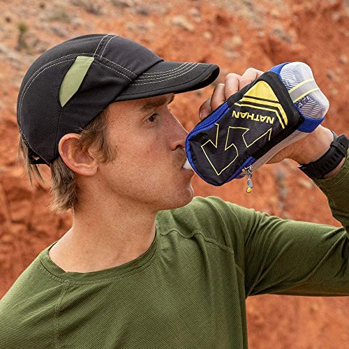 Nathan SpeedDraw Plus Insulated Handheld Water Bottle – Grip-Free Running Flask for Runners, Hiking, and Sports - color: BK/DU/LL