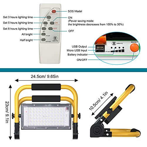 ERAY LED Solar Work Light Rechargeable Outdoor - size: 13500mAh