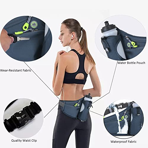 HOTEMIA Fanny Pack with Water Bottle Holder, Hydration Running Belt for Men Women Adjustable Strap Waist Bag Suitable for Hiking Running Walking Jogging Camping (Bottle Not Included) (Dark Grey) - color: Dark Grey
