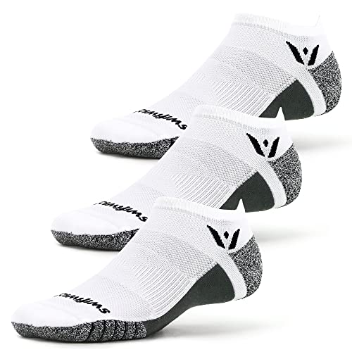 Swiftwick FLITE XT No Show Golf & Running Socks - Moisture Wicking - color: White - 3 Pairs, size: Medium