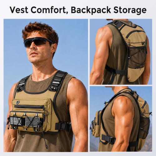 Running Vest Water Backpack with 2L Leak-Proof Bladder for Men & Women - color: Khaki