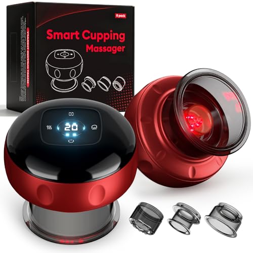 8 Pack Cupping Set,Smart Cupping Massager,Cupping Set with 2 Modes for Targeted Muscle Soreness,Tighter Skin,Cupping Kit with 20 Levels Suction and Heat - size: 8 PACK