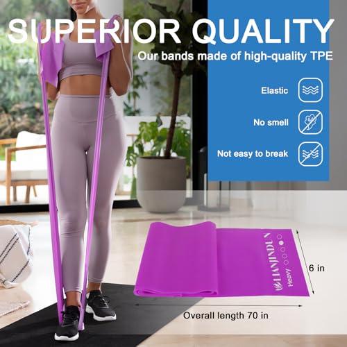 5-Piece Resistance Bands Set, 5.9 ft, Latex-Free for Exercise and Therapy - color: Gradient Pink Set, size: 5.9FT