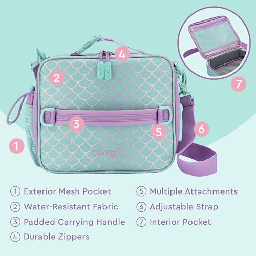 Bentgo Kids Prints Double-Insulated Reusable Lunch Bag - color: Mermaid