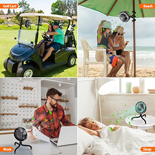 AMACOOL 10000mAh Portable Stroller Fan-7 inch, 48H Ultra-long Running - color: Black