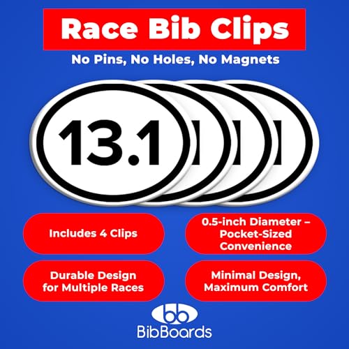 BibBoards bibSNAPS Race Bib Clips, Standard, 4 Pack - color: 13.1