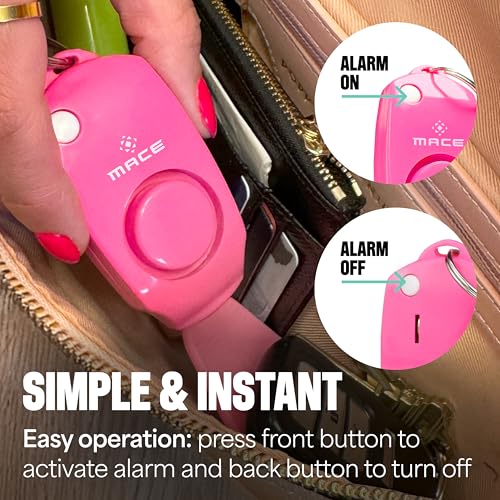 Mace Personal Safety Alarm - Loud 130db Siren, Built in Emergency Whistle, Easy On/Off Push Button Activation, Batteries Included, Personal Alarm for Women & Men - Neon Pink - color: Neon Pink (Alarm Only)