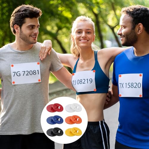 24 PCS Multicolor Race Bib Clips, Running Bib Clips for Runners - color: Six Color