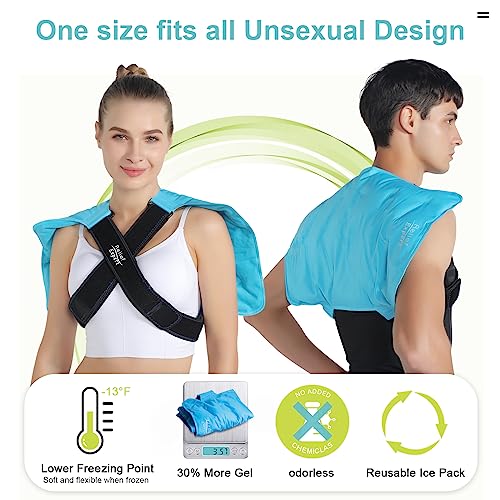 Relief Expert XXL Full Back Ice Pack Wrap, (13”x21”) - Reusable Ice Wrap for Back Discomfort and Musclar Fatigue- Cold Compress Therapy Gel Cold Pack for Full Body, Hip Leg - Blue