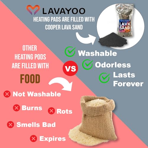 Lavabag Microwave Weighted Heating & Cooling Pad | Filled with Real Lava Sand | for Neck, Shoulder, Cramps, Back Pain Relief | Warm Weighted Heat Pack for Aches, Unscented (Black) - size: Original
