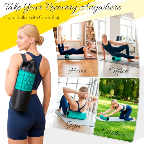 Foam Roller, Multi Density Patented Massage Roller for Deep Tissue - color: Aqua
